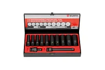 Набор головок 1/2" ударных шестигранных удлиненных 10-24 мм 12 предметов Wurth 0714900200