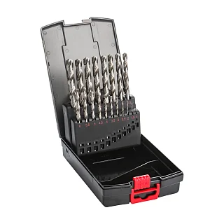 Набор сверл спиральных по металлу HSS Co5% PRO DIN 338 1-10 мм, шаг 0,5 мм, 19 шт., mte 262601