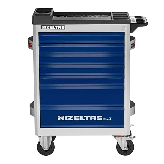 Тележка инструментальная серии PRO без инструментов, 7 выдвижных ящиков, сине-cерый, IZELTAS, 8241322007, 13000002410 8241322007