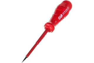 Отвертка диэлектрическая с прямым шлицем (Slotted), однокомпонентная рукоятка, 1000В, 0.4X2.5Х75, IZELTAS, 4101172575, 13000001302 4101172575