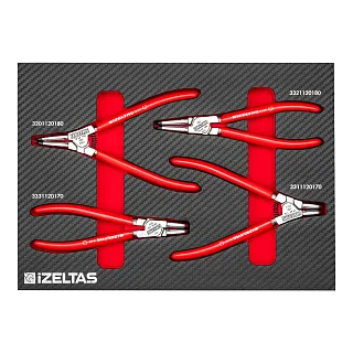 Набор съемников стопорных колец в ложементе карбон 250x350х30мм 4 предмета IZELTAS 2965905110