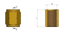 Муфта проходная ВН М16x1,5мм, латунь 6997650016