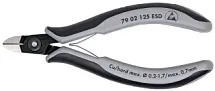 Бокорезы для электроники ESD с круглой головкой длина 125 мм Knipex KN-7902125ESD