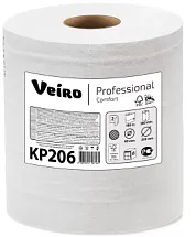 Полотенце бумажное белое, 2-слойное, в рулонах, Veiro KP206