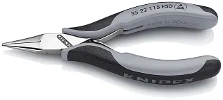 Плоскогубцы захватные для электроники ESD плоскокруглые 115 мм Knipex KN-3522115ESD