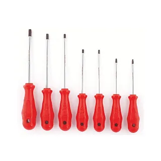 Набор отверток со шлицем TORX с отверстием (TH10-TH40), рукоятка из полипропилена, 7 предметов, IZELTAS, 4776008107, 13000001542 4776008107