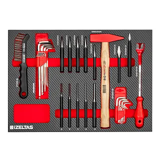 Набор ударного инструмента в ложементе карбон 500x350х30мм 17 предметов IZELTAS 2965905104