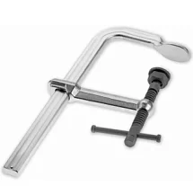 Струбцина цельнометаллическая F-образная 140/500, максимальное усилие 12 кН, поворотная опорная пластина, Т-образная рукоятка, KANCA 60107010500