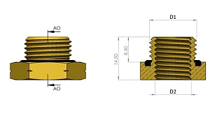 Переходник тип1 НР М22x1,5мм-ВН М16x1,5мм, латунь 6997654562