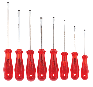 Набор отверток МАСТЕР / Kraft, прямой (SL) шлиц, рукоятка из ацетата целлюлозы, 8 предметов, IZELTAS, 4100008108, 13000001270 4100008108