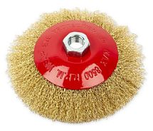 Щетка для УШМ конусная 125 мм, M14, латунированная сталь d=0.3мм, 8500об/мин 6997067592 