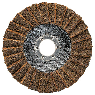 Круг лепестковый торцевой флисовый изогнутый КЛТ2 D125X22,2 мм, нормальный корунд (NC), зерно грубое (100-150), mte 2585312510