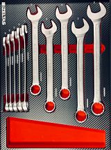 Набор комбинированных ключей 23-34 в ложементе карбон 10 предметов, габариты 548х400х30, IZELTAS 2965905303 