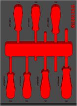 Набор отверток TX в ложементе карбон 250x350х30мм 7 предметов IZELTAS 2965905111 