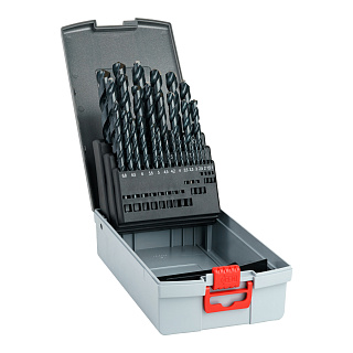 Набор сверл спиральных по металлу HSS-G PRO DIN 338 D1-13 мм, шаг 0,5 мм + D3,3/4,2/6,8/10,2 мм, 29 шт., mte 2624000006