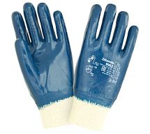Перчатки, нитрил, синие, вязаное запястье  9500006807 