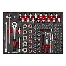 Набор головок и принадлежностей 1/2+1/4" в ложементе карбон 500x350х30мм 102 предмета IZELTAS 2965905101 