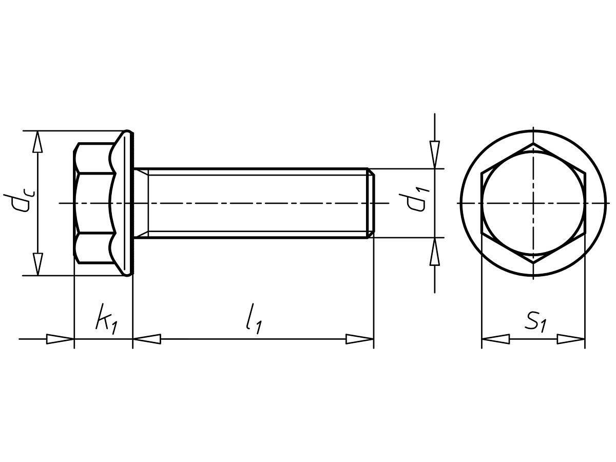 Болт м22х1,5 чертеж