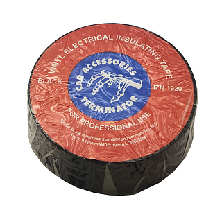 Изолента без клея IZN1920 19х0,12 мм, длина рулона 20 м, черная, Terminator 5997729828