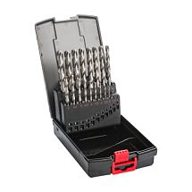 Набор сверл спиральных по металлу HSCO, 1 - 10 мм,  19 предметов 262601 