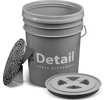 Ведро серое с крышкой и фильтром DT-0223