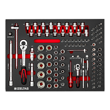 Набор головок и принадлежностей 1/2+1/4" в ложементе карбон 548x400х30мм 102 предмета IZELTAS 2965905301 