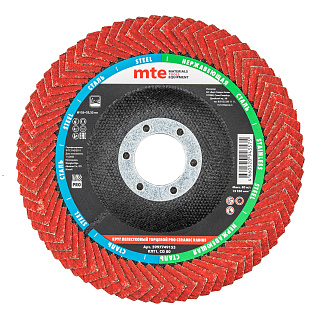 Круг лепестковый торцевой прямой КЛТ1 PRO КЕРАМИКА РАДИУС D125X22,2 мм, керамическое зерно (CG) 80, mte 5997749153