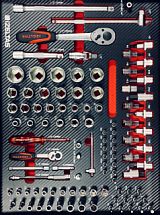 Набор головок и принадлежностей 1/2+1/4" в ложементе карбон 500x350х30мм 102 предмета IZELTAS 2965905101 